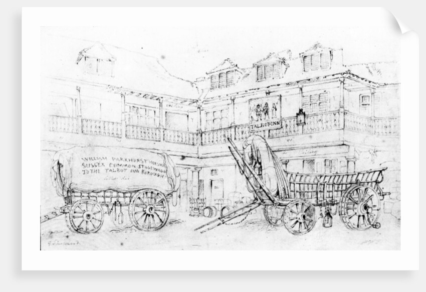 Inn Yard of the Talbot Inn, Southwark, 1810 by George Sidney Shepherd