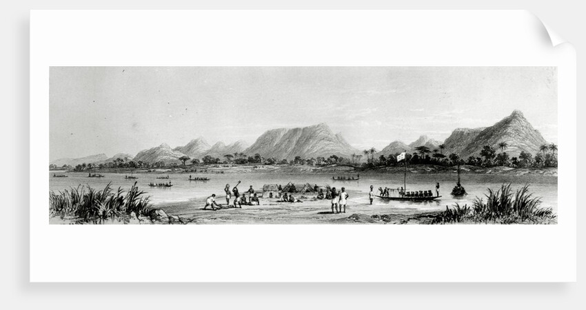 Mountains & Market Canoes near Bokwen by William Allen