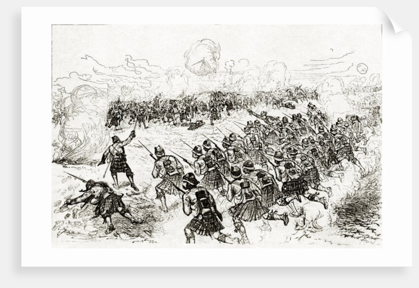 The Black Watch charging the intrenchments at the Battle of Tel el-Kebir by Melton Prior