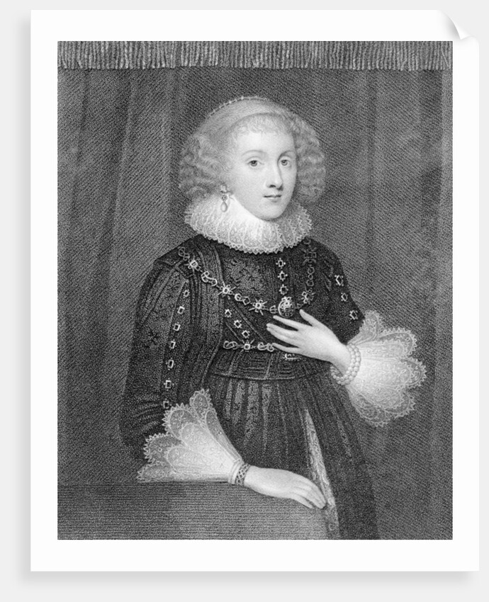 Mary Sidney, Countess of Pembroke, engraved by W.J.Fry by Marcus the Younger (after) Gheeraerts