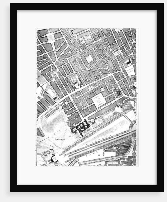 A Map of St. James's, London, 1746 by John Rocque