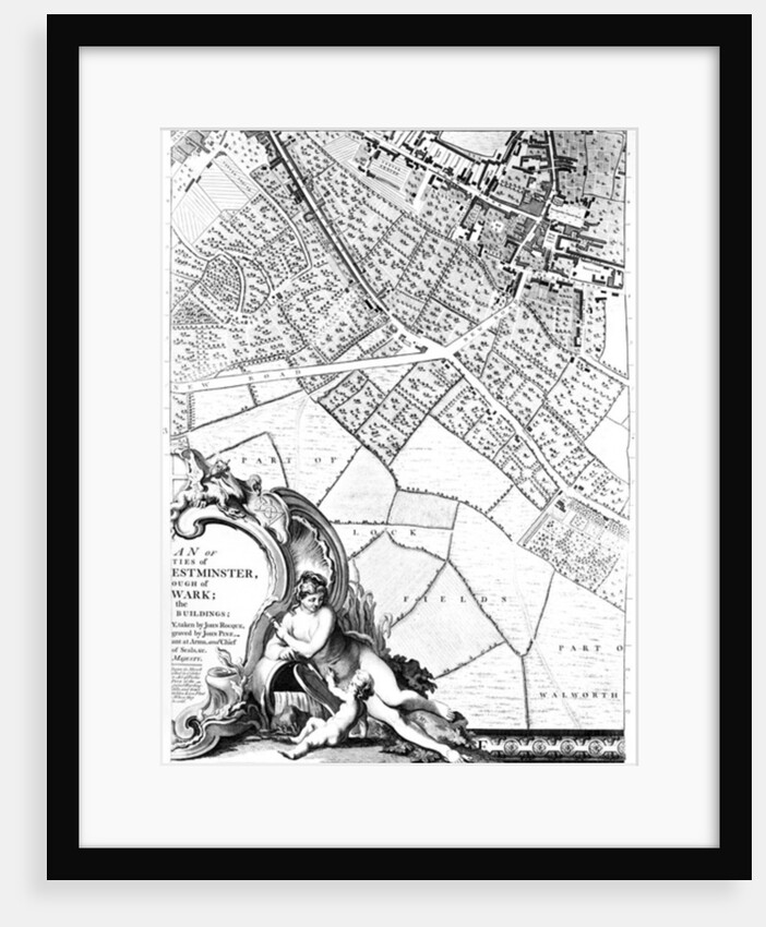 A Map of Camberwell, London, 1746 by John Rocque