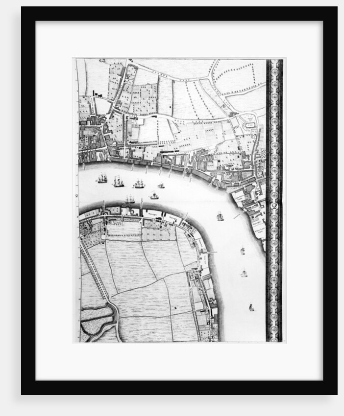A Map of Limehouse and Rotherhithe, London, 1746 by John Rocque