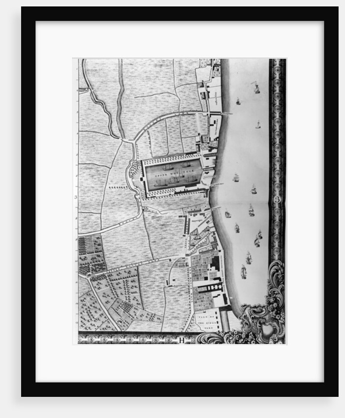 A Map of the Lower Rotherhithe Docks, London, 1746 by John Rocque