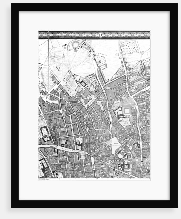 A Map of Clerkenwell, City of London, 1746 by John Rocque