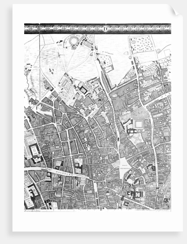 A Map of Clerkenwell, City of London, 1746 by John Rocque