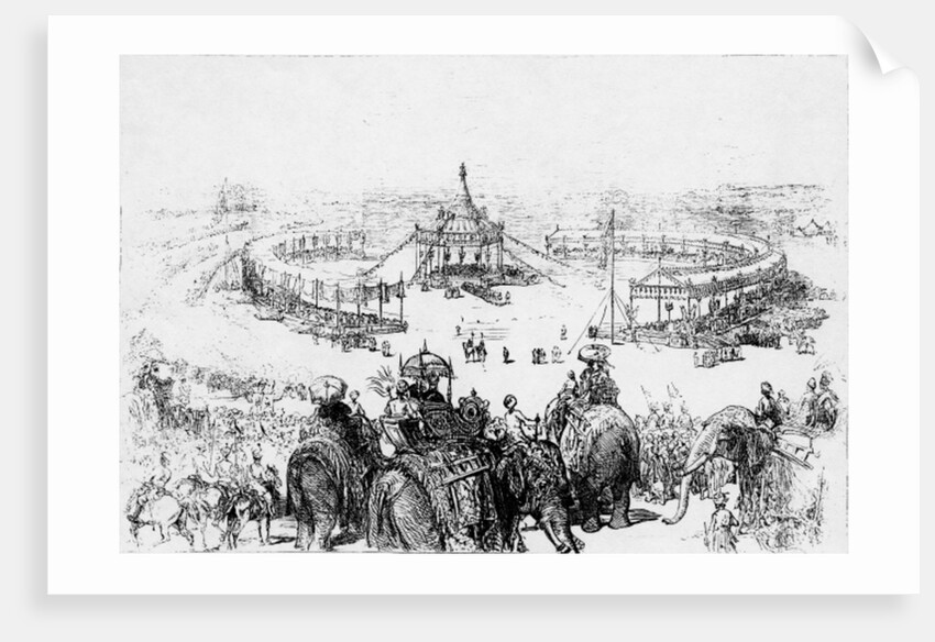 General bird's-eye view of the Imperial Durbar at Delhi, published in the Illustrated London News 10 Februrary 1877 by English School