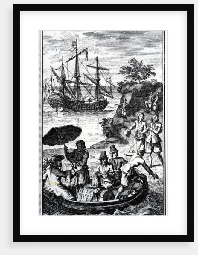 French Illustration for 'Robinson Crusoe' by Daniel Defoe by French School