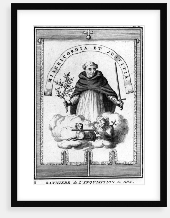 Banner of the Goa Inquisition, published in 'Relation de l'Inquisition de Goa' by Charles Dellon, published 1687 by French School