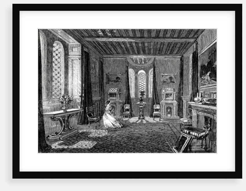 Lansdown Tower - The Scarlet Drawing-Room, published in 'The Illustrated London News', 1845 by English School