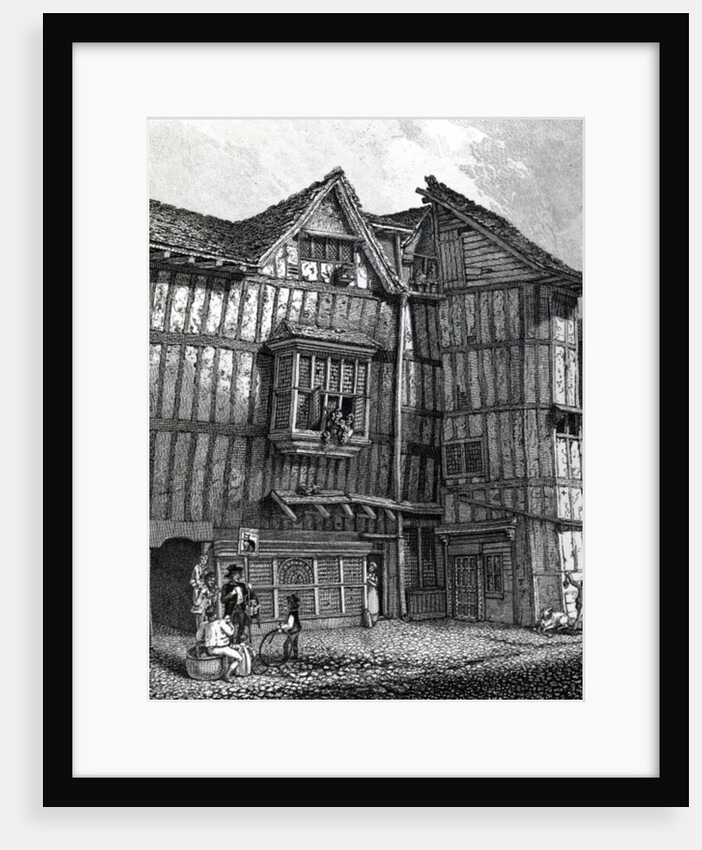 Home of Dick Whittington, South East View of the Old House lately standing in Sweedon's Passage, Grubb Street, 1811 by John Thomas Smith