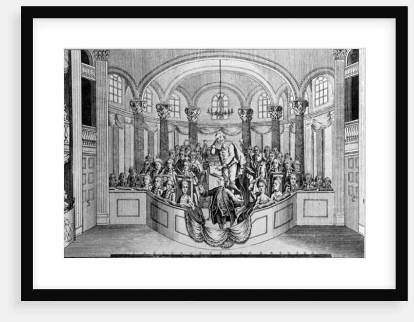 Mr. Garrick delivering his Ode at Drury Lane Theatre, on dedicating a building and erecting a statue to Shakespeare, 1769 by John Lodge