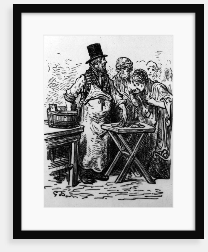 An Oyster Vendor by Gustave (after) Dore