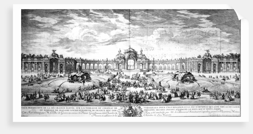 Perspective view of the terrace at Versailles on the occasion of the marriage of Louise Elisabeth of France with Philip of Spain in 1739 by Charles Nicolas II Cochin
