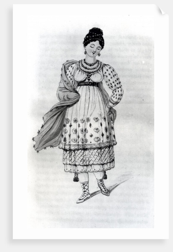 A lady of Lima in her wedding dress by English School