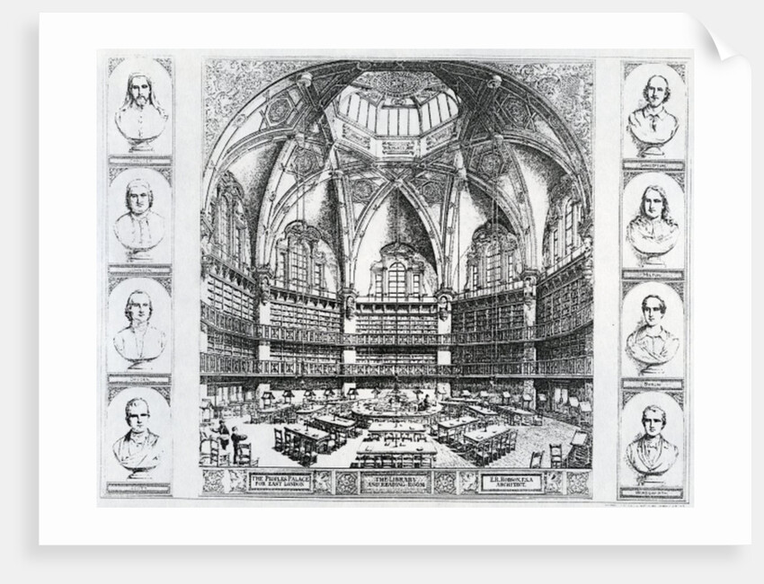 The Library and Reading Room at The People's Palace for East London, c.1880s by English School