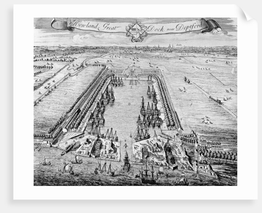 Howland Great Dock, near Deptford, c.1715-20 by J. (after) Badslade