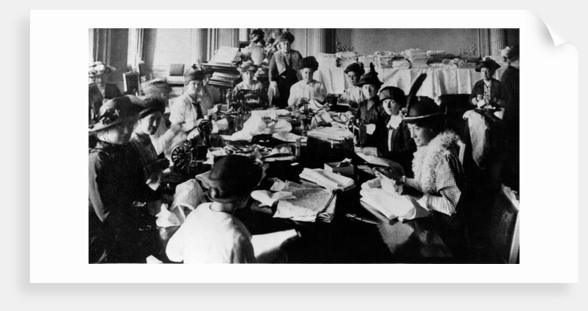 A sewing party at the Embassy in Russia during WWI by English Photographer
