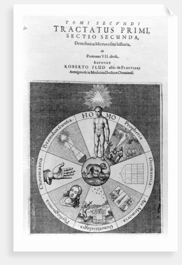 Construction of the cosmos, from Robert Fludd's 'Utriusque Cosmi Historia', 1619 by English School