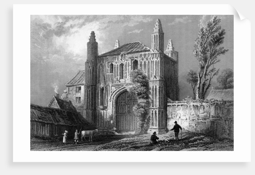Gateway of St. John's Abbey, Colchester, Essex, 1832 by William Henry Bartlett