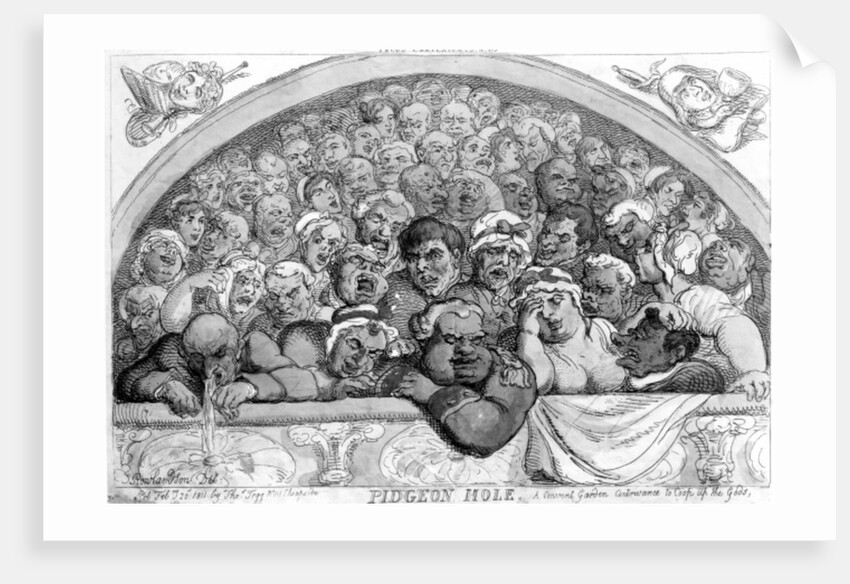 Pidgeon Hole - A Convent [sic] Garden contrivance to coop up the gods, 1811 by Thomas Rowlandson