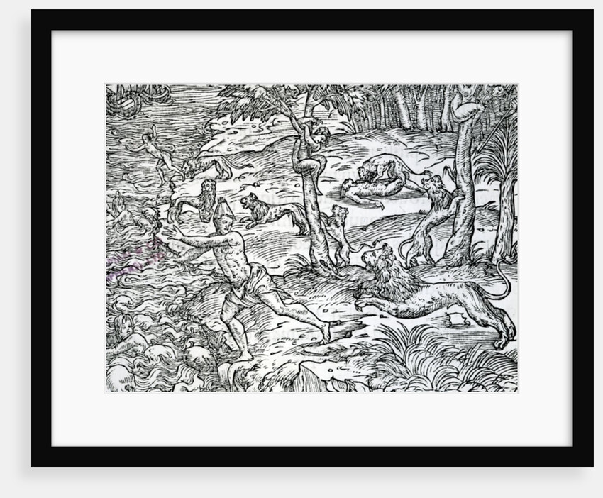 Lions attacking and eating humans by Jean the Younger Cousin