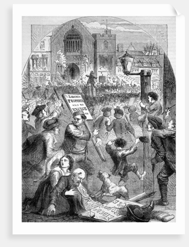 Riotous Assembly outside the Parliament House on the introduction of the Excise Scheme by English School