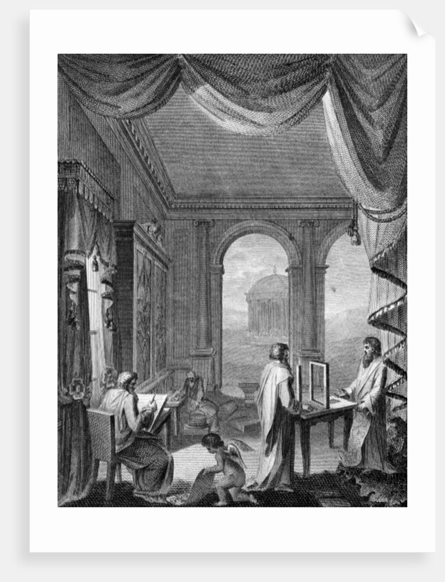 Frontispiece to 'The Cabinet-Maker and Upholsterer's Drawing-Book' by Thomas Sheraton, published 1793 by Thomas Sheraton