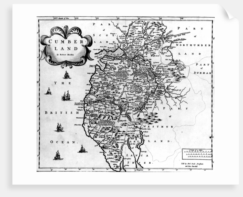 Map of Cumberland, c.1695 by Robert Morden
