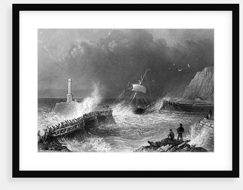 Mary-Port Pier, c.1840-50 by William Henry Bartlett