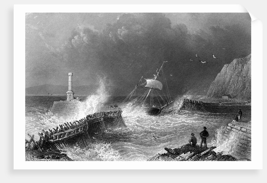 Mary-Port Pier, c.1840-50 by William Henry Bartlett