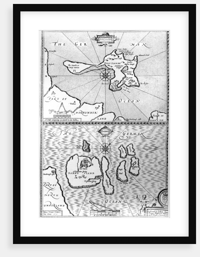 Maps of Holy Island and Farne Island, Northumberland by John Speed