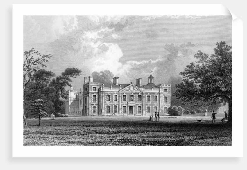 Hill Hall, near Epping, Essex, engraved by Samuel Lacey, 1831 by William Henry (after) Bartlett