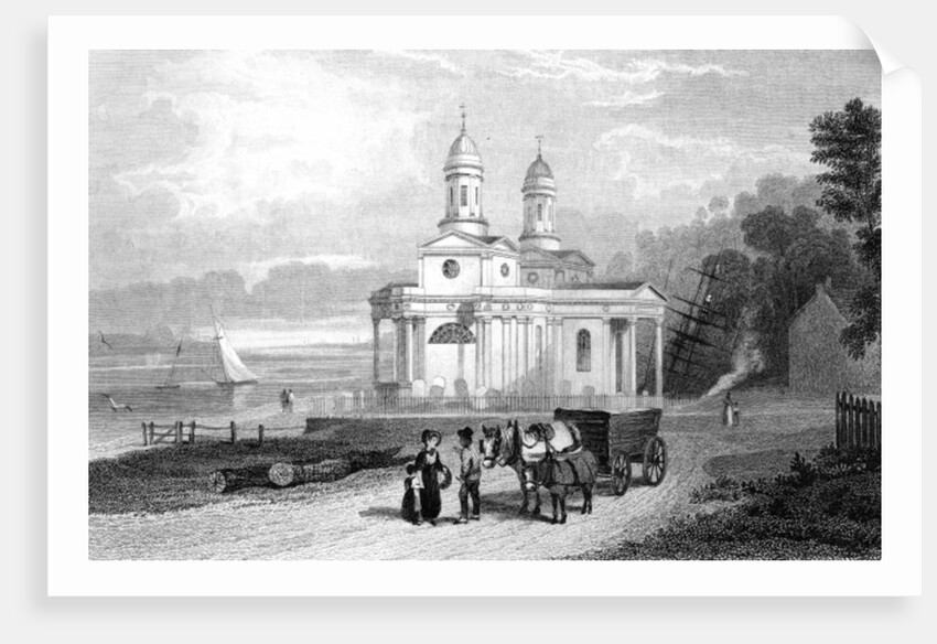 Mistley Thorn Church, Near Manningtree, Essex by William Henry Bartlett