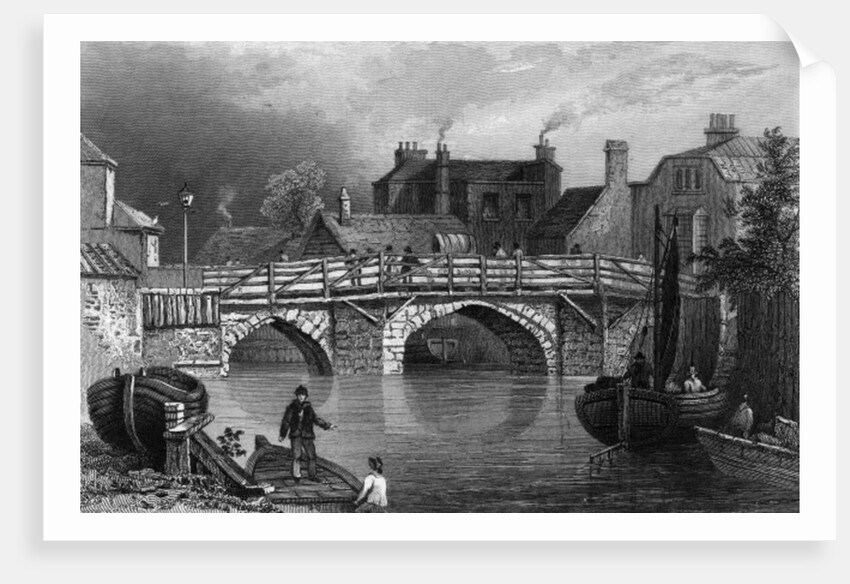 Bow Bridge, Essex by William Henry Bartlett