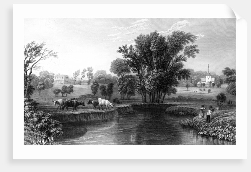 Stisted Hall and Church, Essex by William Henry Bartlett