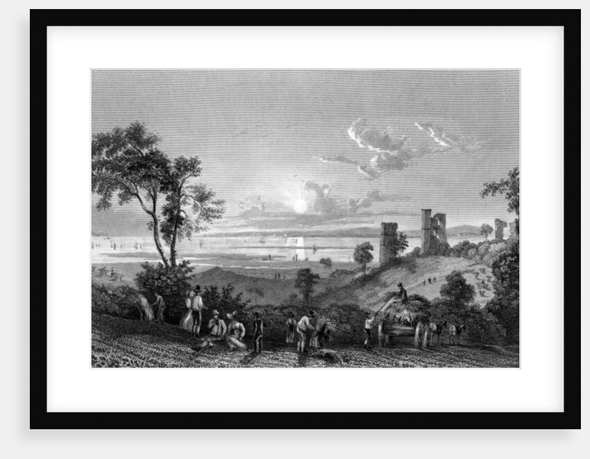Hadleigh Castle, Essex, looking towards Sheerness, engraved by William Watkins, 1835 by William Henry (after) Bartlett