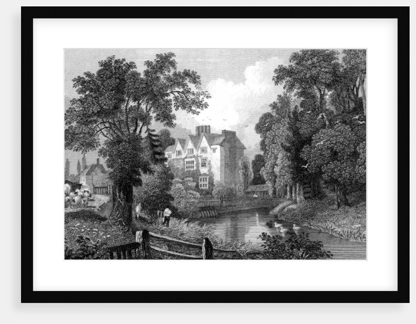 The Moat of Ongar Castle and Castle House, Essex, engraved by Henry Wallis, 1832 by William Henry (after) Bartlett