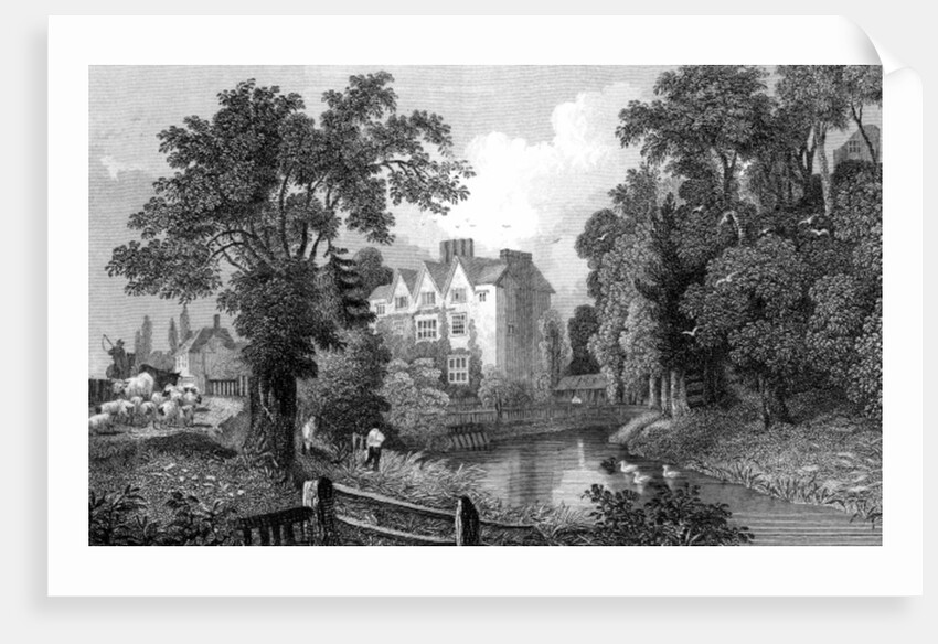 The Moat of Ongar Castle and Castle House, Essex, engraved by Henry Wallis, 1832 by William Henry (after) Bartlett