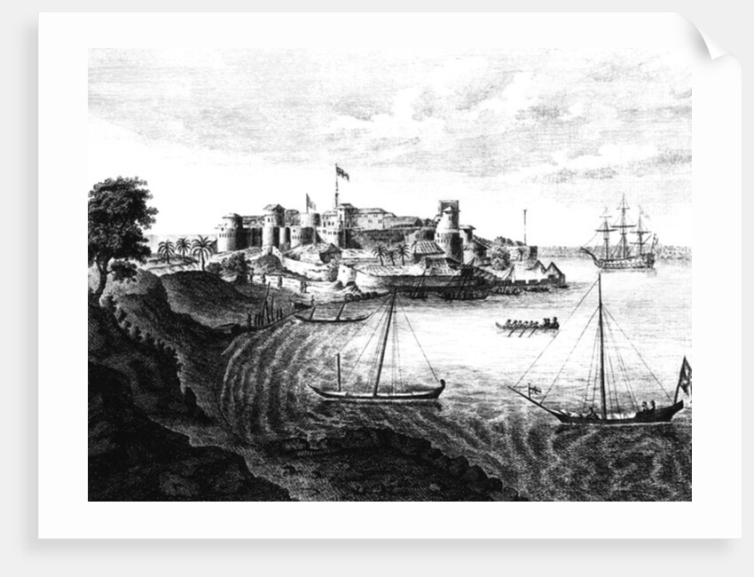 South East view of Geriah Fort, the Landing Place and Entrance from' A Voyage to India' by Edward Ives, version published in 1773 by (after) English School