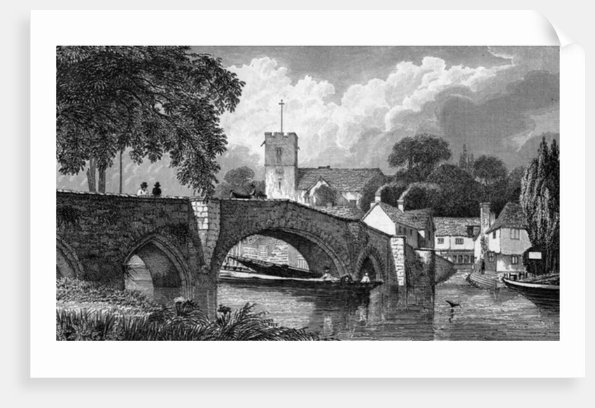 Aylesford Church and Bridge by William Henry Bartlett