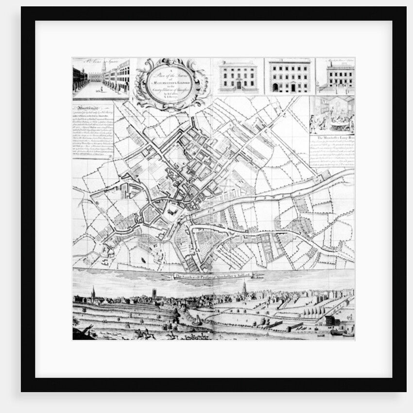 Map of Manchester, 1751 by Casson & Berry