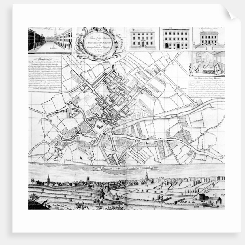 Map of Manchester, 1751 by Casson & Berry