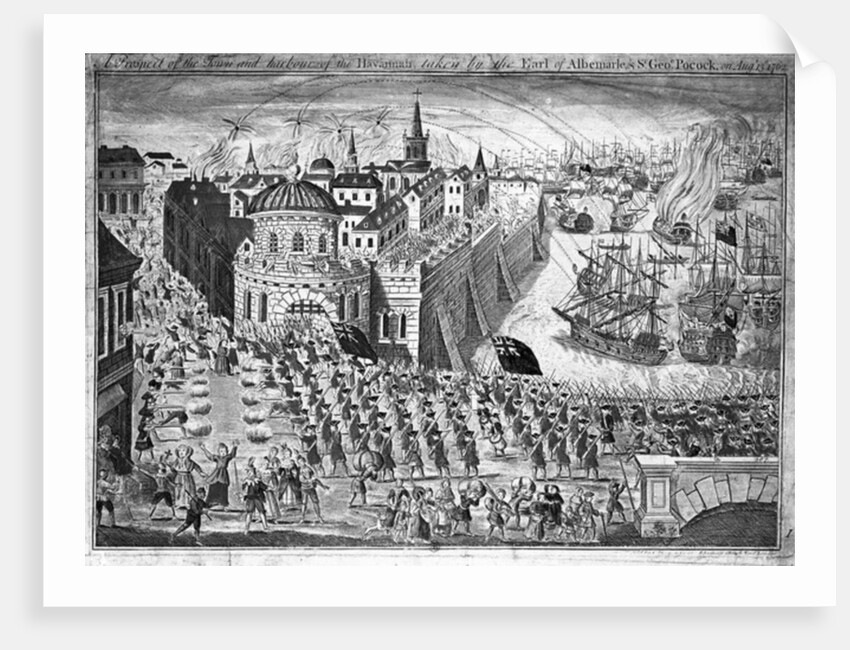 A Prospect of the town of Havannah, taken by the Earl of Albemarle & Sir George Pocock on August 13th 1762 by English School