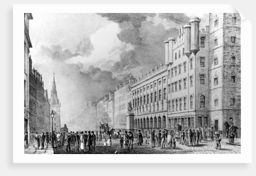 The Trongate of Glasgow, print made by David Allan by Scottish School