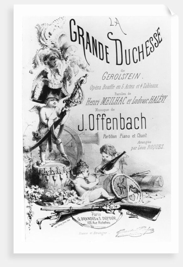 Cover for the piano and singing parts of 'La Grande Duchesse de Gerolstein' by J. A. A. Pastelot