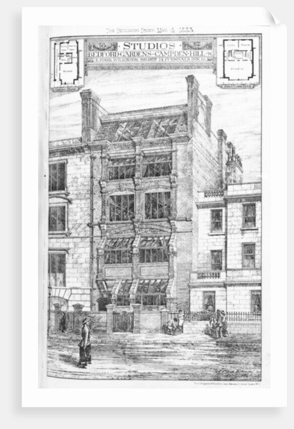 Design for Studios at Bedford Gardens, Campden Hill, London by English School