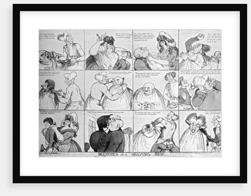Sketches in a Shaving Shop, 1794 by Richard Newton