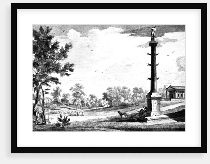 A View from Capt. Grenville's Monument to the Grecian Temple, Stowe House Gardens by Jean Baptiste Claude Chatelain