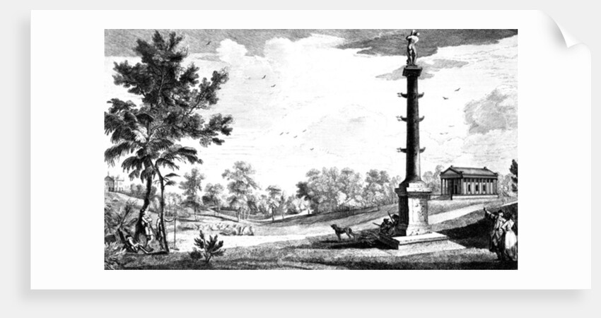 A View from Capt. Grenville's Monument to the Grecian Temple, Stowe House Gardens by Jean Baptiste Claude Chatelain